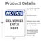 Signmission Deliveries Enter Here OSHA Notice Sign, Vinyl Decal, 12in W x 18in L, 2PK OS-2PACK-NS-D-1218-V-10965 - alternate 5